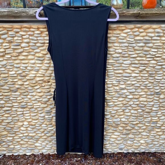 Ann Taylor Loft Black Sleeve-less Dress with Rouching Detail. Size 6. EUC! - Picture 2 of 4
